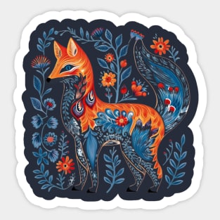 A Fox Scandinavian Art Style Sticker